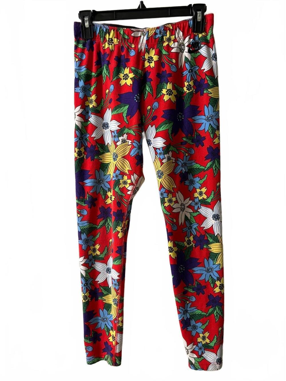 Nike Leg-A-See Leggings Size M Red Multicolor